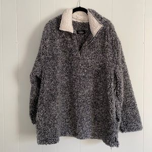 Coffeeshop New York Gray Sherpa Pull over XL